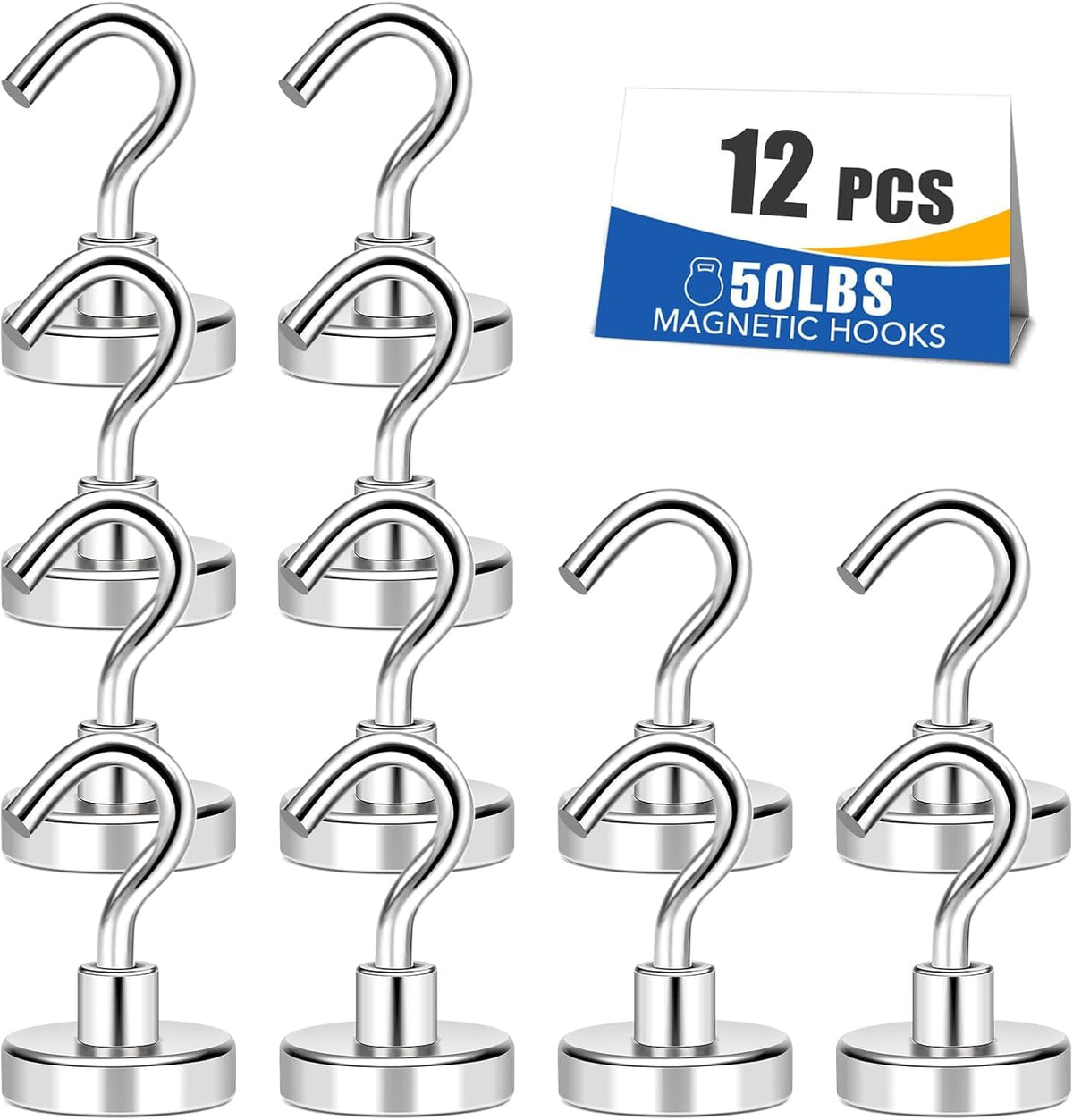 MIKEDE 80LBS Magnetic Hooks, Strong Cruise Cabin Ship Essentials Black