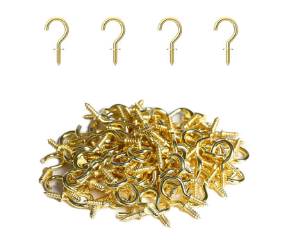 RELBRO Small Screw Hooks, 1/2 Inch Metal Screw in Hooks, Black, 100 Pcs