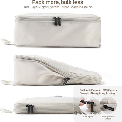 EPICKA TripCozy Compression Packing Cubes, 4 Set, Beige