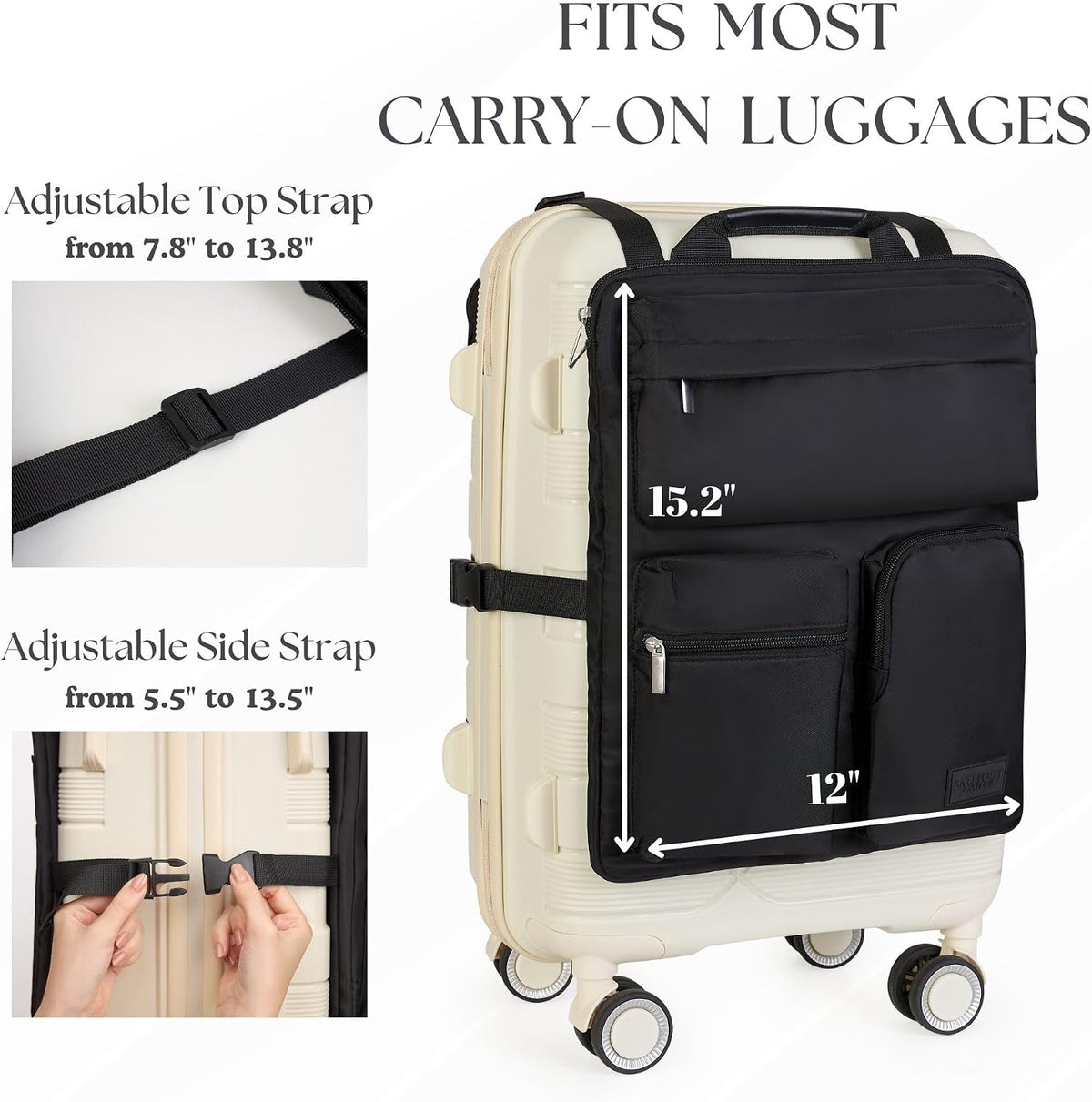 BAREFOOT CARIBOU Over Luggage Organizer for Carry On Bag Harness, Black