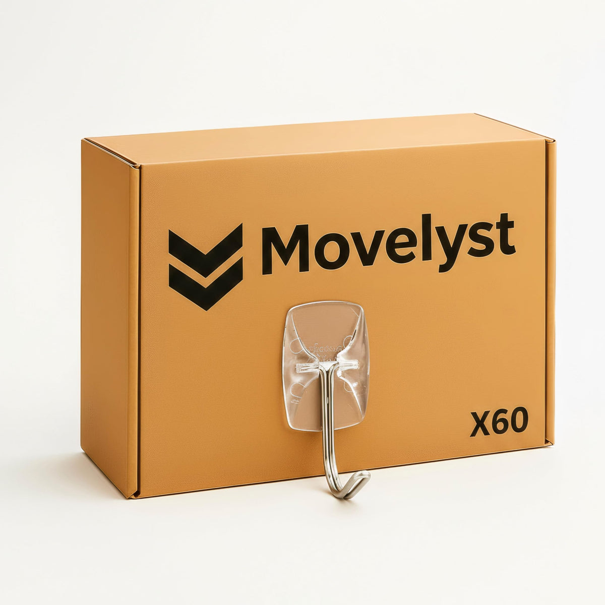 MOVELYST White Wall Hooks for Hanging, 32 Hooks+40 Strips, Value Pack (S)