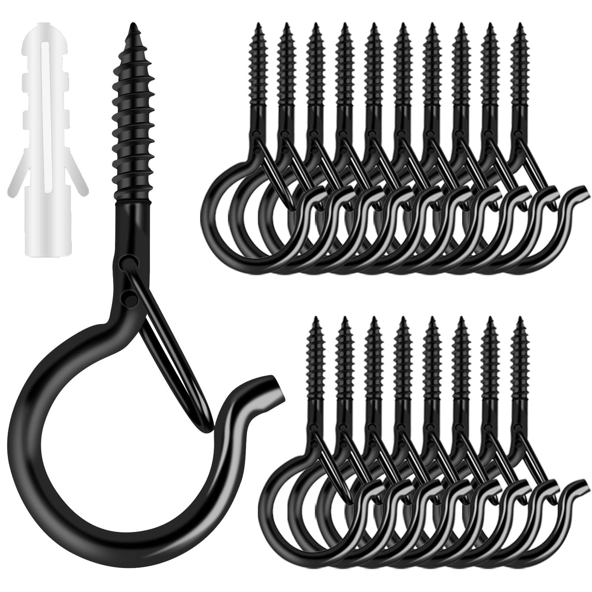 25 PCS Screw Hooks for Outdoor String Lights, Q Hangers String Light Hooks