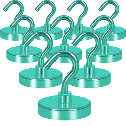 Neosmuk Magnetic Hooks, 30lb Heavy Duty, Silver, 10 Pack