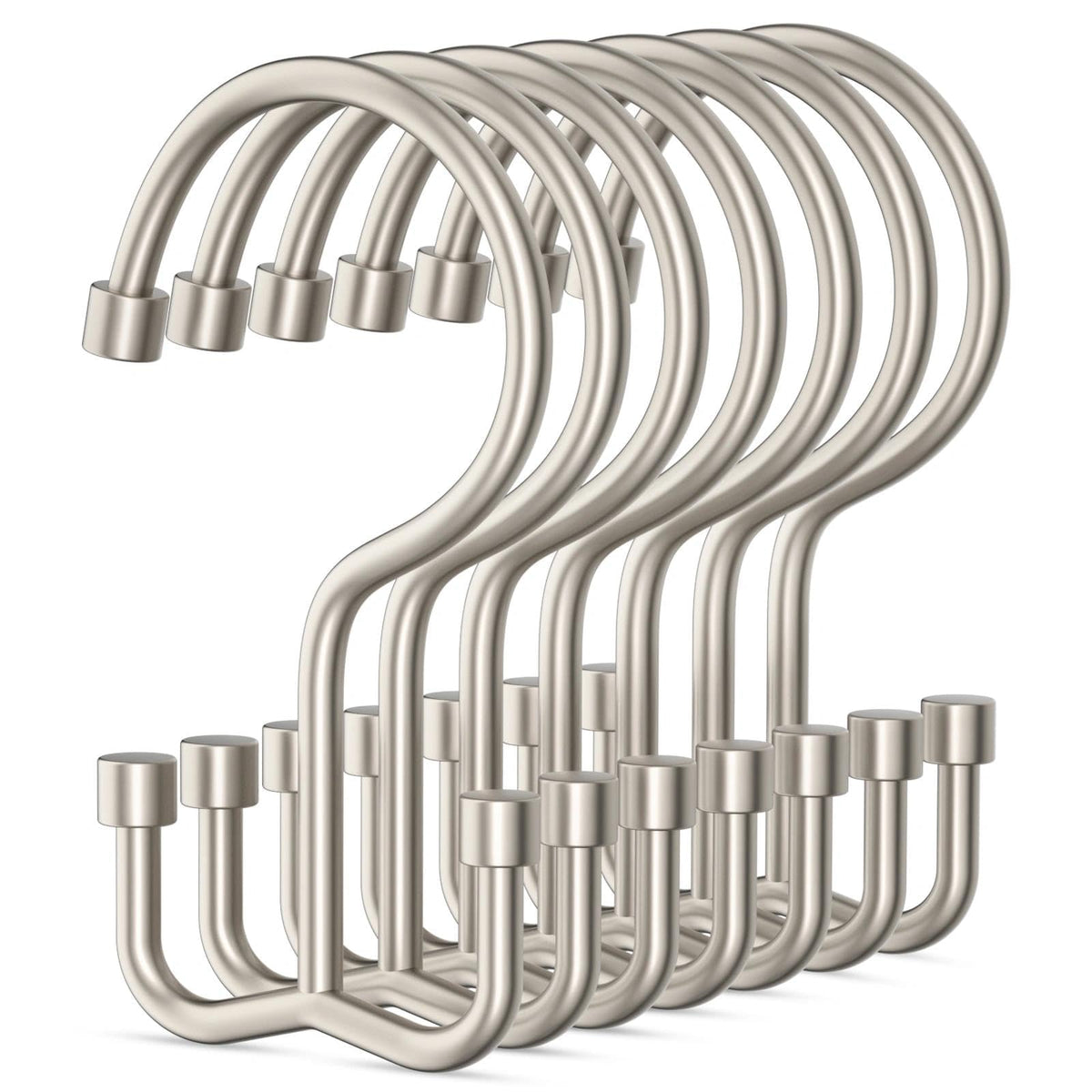 Goowin Shower Curtain Hooks, 12 Pcs Shower Curtain Rings, Durable Rust Proof Black Shower Curtain Hooks, Shower Rings for Curtain, Double Glide Shower Hooks for Shower Curtain Rods, Black