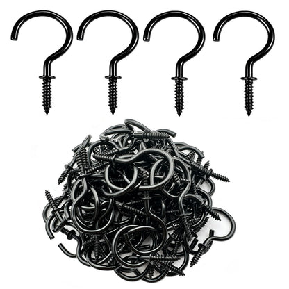 125 PCS 6 Sizes Screw in Hooks,Gold Screw Cup Hooks for Hanging Plants,Decorations,kitchenware and DIY Crafts,(1/2",5/8",3/4",7/8”,1”,1-1/4“)