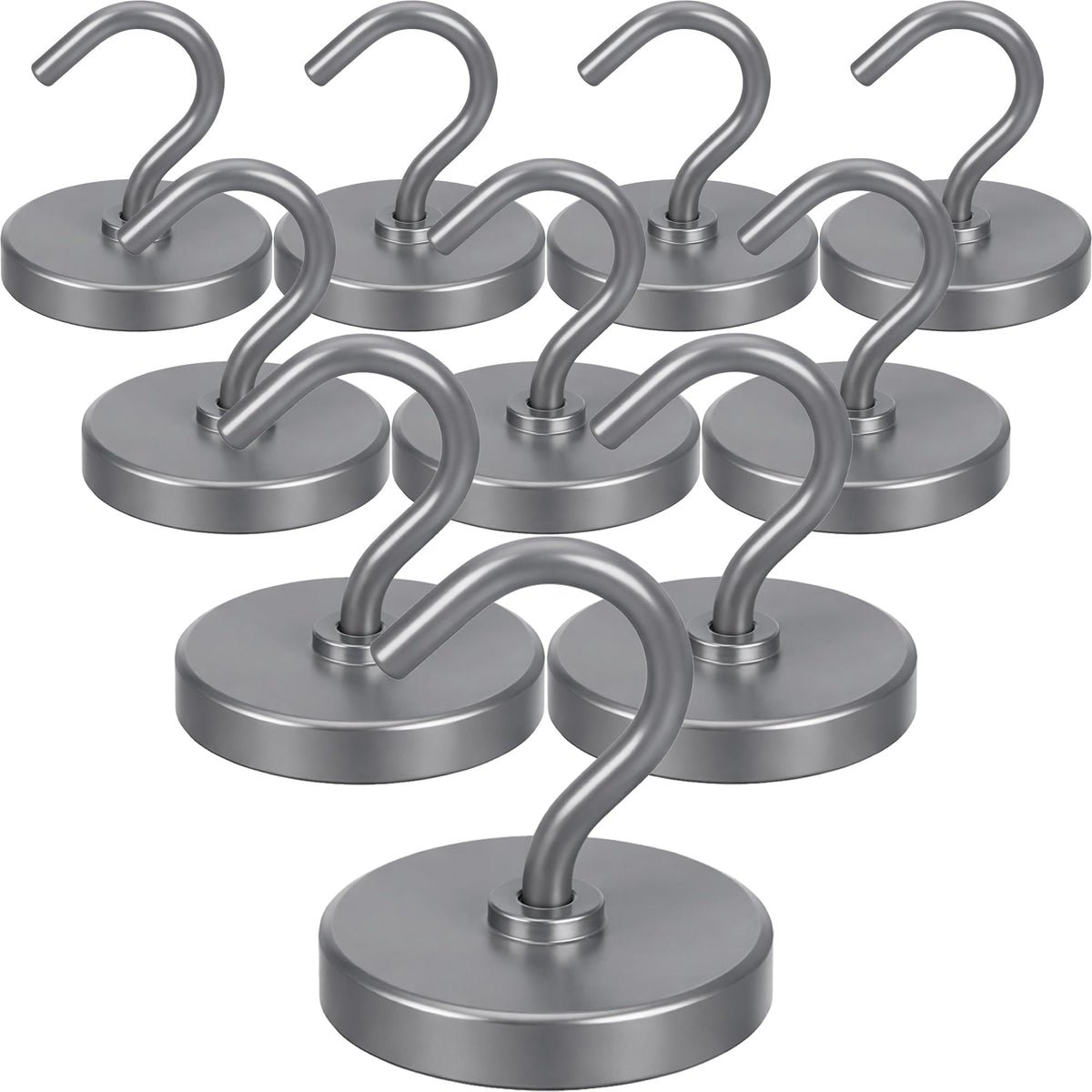 Neosmuk Magnetic Hooks, 30lb Heavy Duty, Silver, 10 Pack