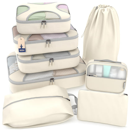 Shacke 5 Set Packing Cubes for Travel with Laundry Bag (Pure Black)