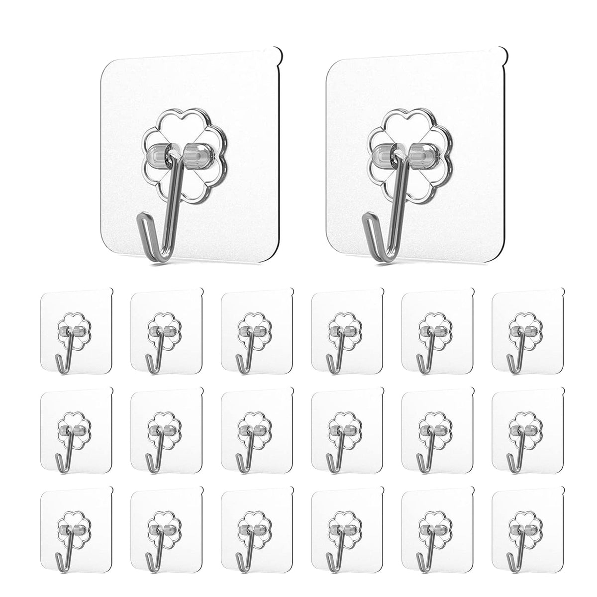 Adhesive Hooks for Hanging,Heavy Duty Wall Hooks 20 Pack,Sticky Ceiling