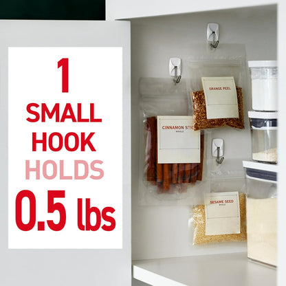 Command Small White Wire Hooks, 4 Hooks, 5 Strips