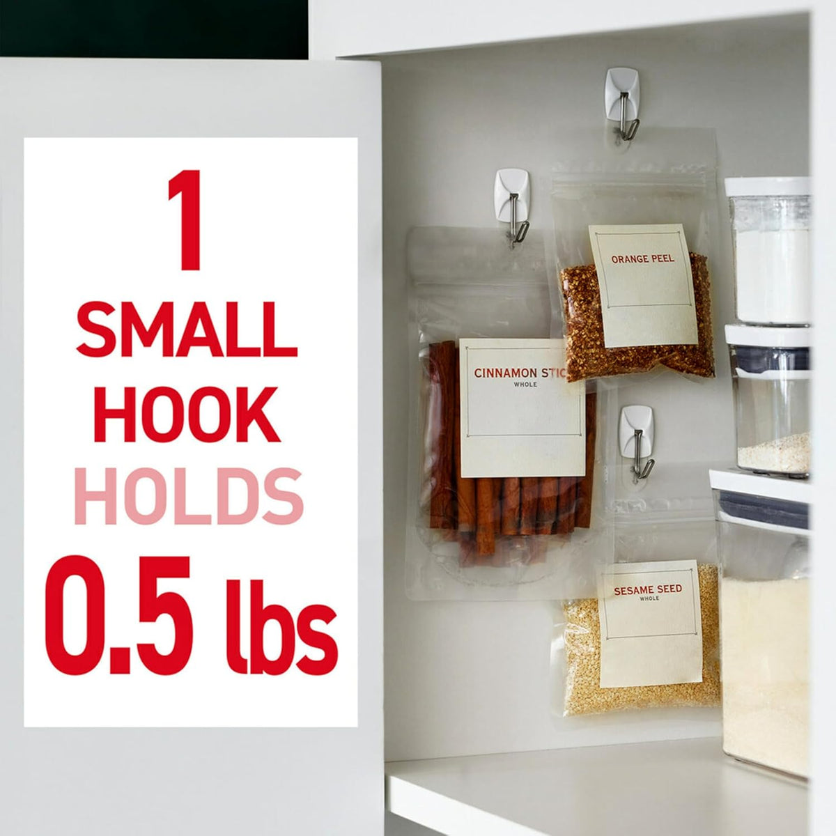 Command Small Wire Toggle Hooks, 32 Count, and 48 Strips, Damage Free Hanging Wall Hooks with Adhesive Strips, No Tools Required for Hanging, Organization and Storage, Holds up to 0.5 lb