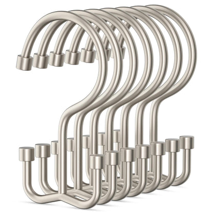 Goowin Shower Curtain Hooks, 12 Pcs Shower Curtain Rings, Durable Rust Proof Black Shower Curtain Hooks, Shower Rings for Curtain, Double Glide Shower Hooks for Shower Curtain Rods, Black
