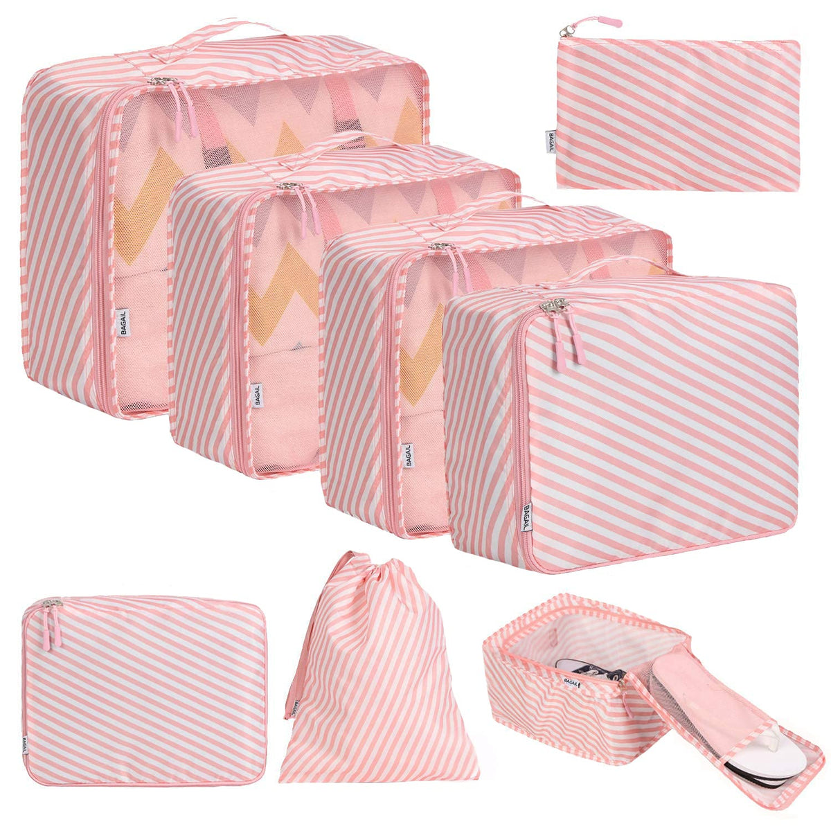 BAGAIL 8 Set Packing Cubes Luggage Packing Organizers for Travel Accessories-Matcha Green