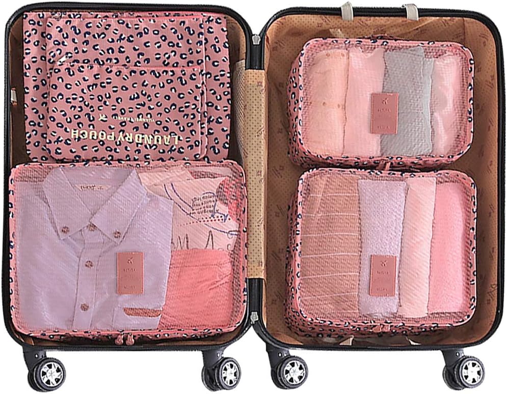 Mossio 7 Set Packing Cubes with Shoe Bag - Travel Carry On Luggage Organizer
