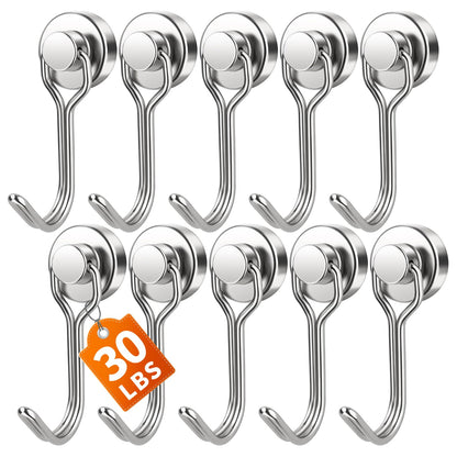 FINDMAG Magnetic Hooks for Cruise Cabins, 6 Pack, 30 LB+, Black