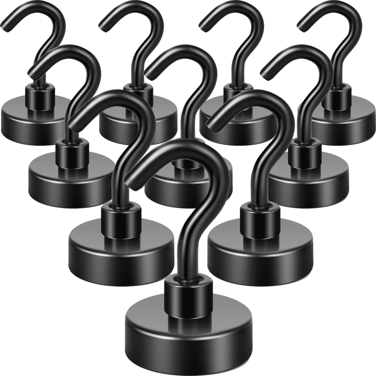 Neosmuk Magnetic Hooks, 30lb Heavy Duty, Silver, 10 Pack