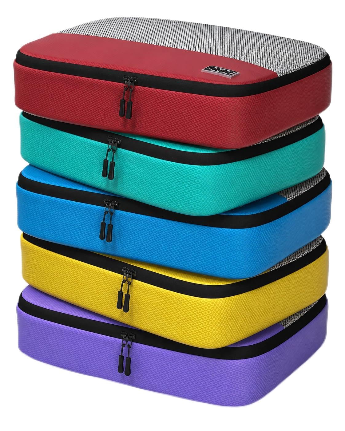 Dot&Dot 5pc Large Packing Cubes for Travel - Lightweight Luggage Organizer Bags for Suitcases (Non-Compression)