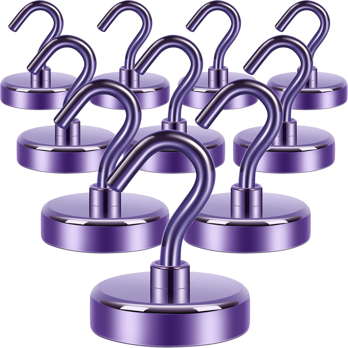 Neosmuk Magnetic Hooks, 30lb Heavy Duty, Silver, 10 Pack