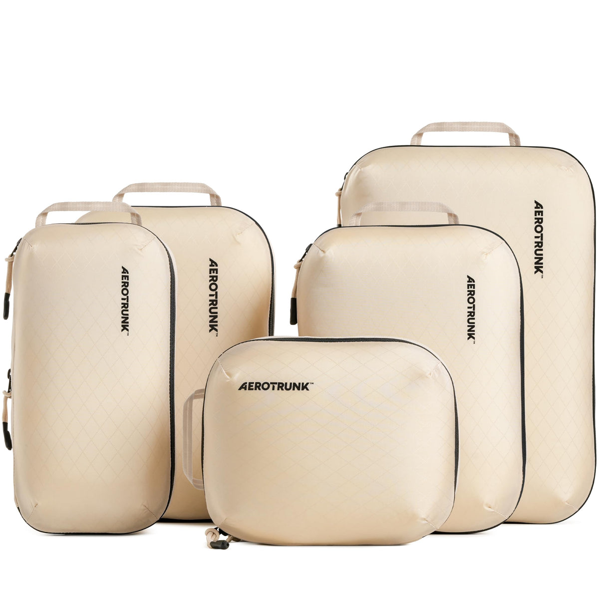 Aerotrunk Ultralight Compression Packing Cubes for Travel, 6-Pack, Beige