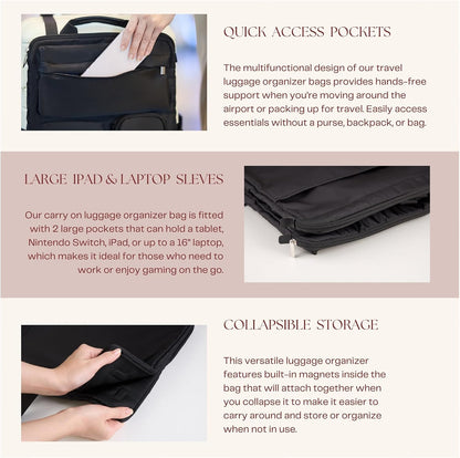 BAREFOOT CARIBOU Over Luggage Organizer for Carry On Bag Harness, Black