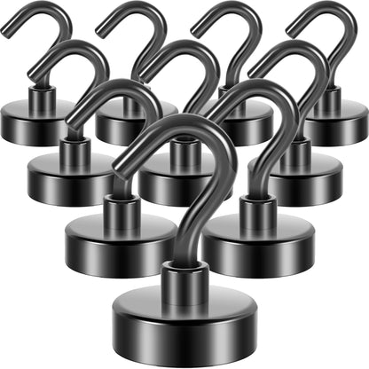 Neosmuk Magnetic Hooks, 30lb Heavy Duty, Silver, 10 Pack