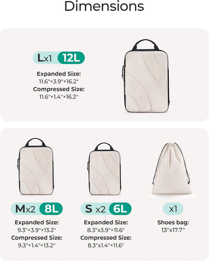 BAGSMART Compression Packing Cubes for Travel