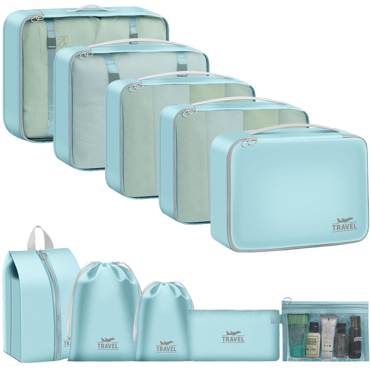 Packing Cubes for Travel 8 Set Luggage Organizer Bags