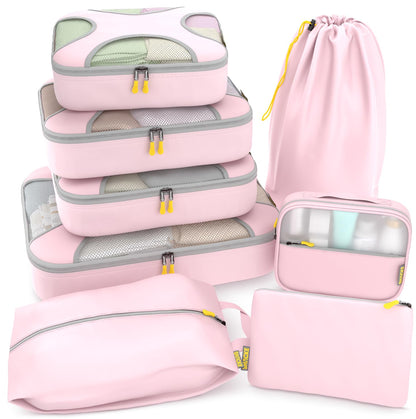 Shacke 5 Set Packing Cubes for Travel with Laundry Bag (Pure Black)