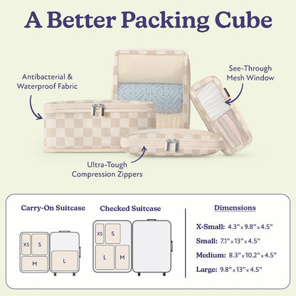 Vandel Space-Saving Compression Packing Cubes for Women 4-Pack Compressible
