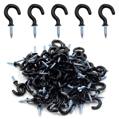 Biaungdo 1/2" Ceiling Cup Hooks, Gold, 100 Pcs