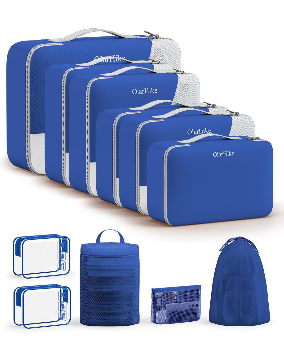 10 Set Packing Cubes for Travel, Gifts for Women Mom,Anti-Tearing Suitcase Organizer for Luggage with Shoe & Hanging Toiletry Bag,OlarHike Vacation Essentials & Accessories for Cruise Ship