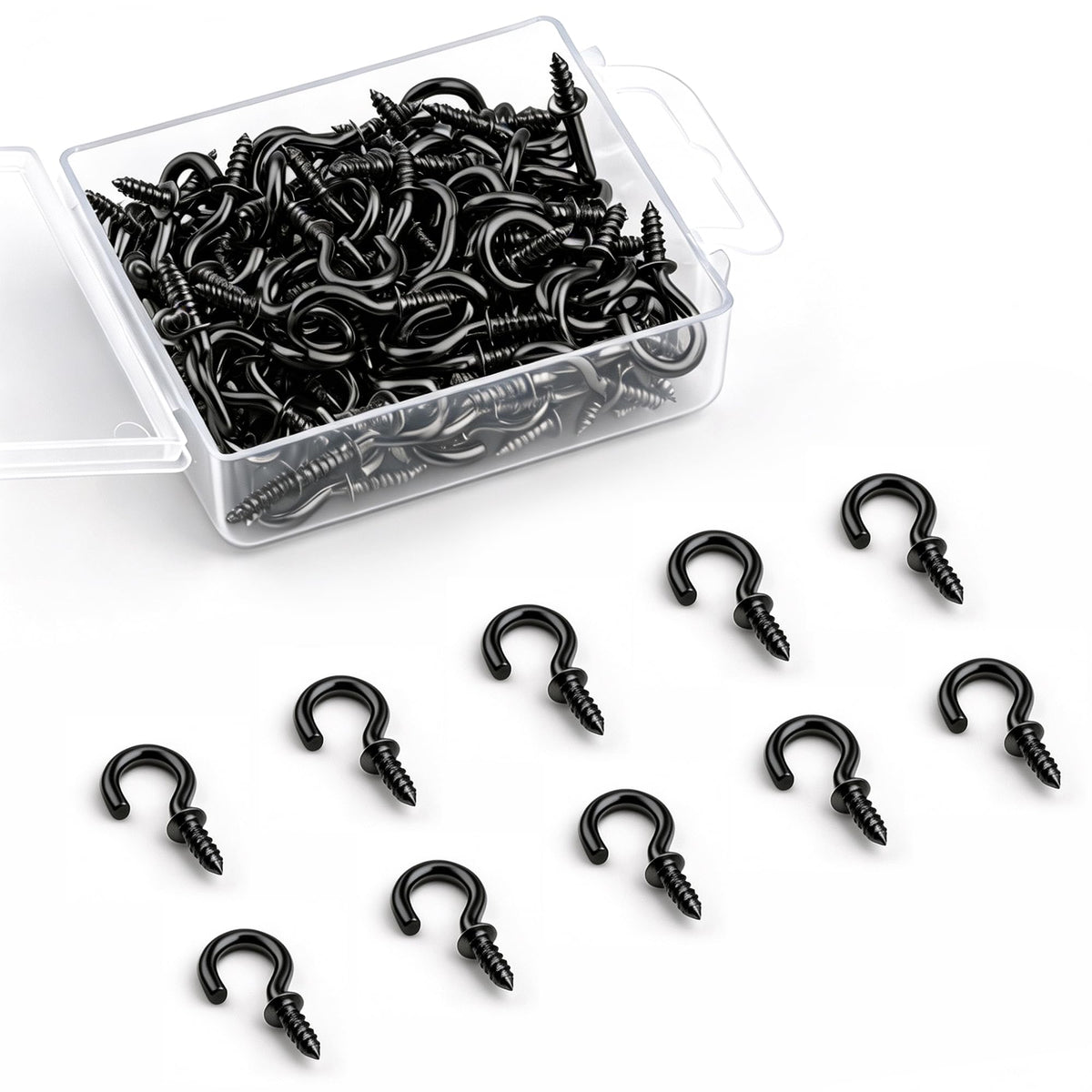 Senkary 120 Pieces 1/2 Inch Small Screw in Hooks for Hanging, Steel Metal Mini Screw Hooks for Hanging Outdoor String Lights Plants Ceiling Cup Picture Jewelry Ornaments (Silver)