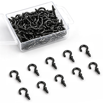 Senkary 120 Pieces 1/2 Inch Small Screw in Hooks for Hanging, Steel Metal Mini Screw Hooks for Hanging Outdoor String Lights Plants Ceiling Cup Picture Jewelry Ornaments (Silver)