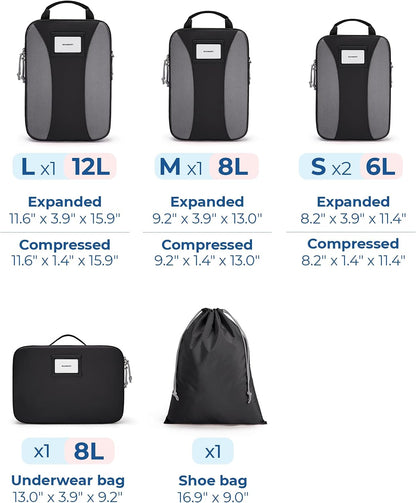 BAGSMART Compression Packing Cubes, Lightweight Travel Essentials