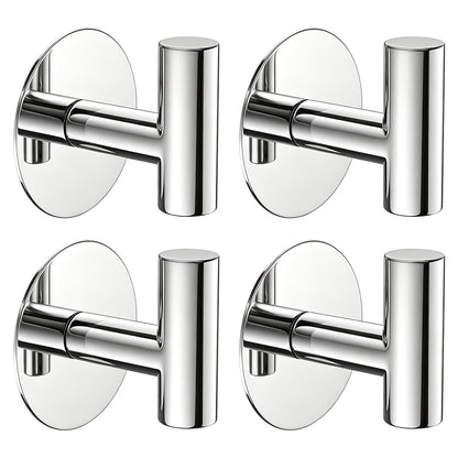 Self-Adhesive Coat Hooks, Stainless Steel Heavy Duty Wall Hooks, Towel Hooks for Hanging Robes, Aprons, Coats and Hats in Bathrooms,Kitchens and Hotels(2 Pack, Black)