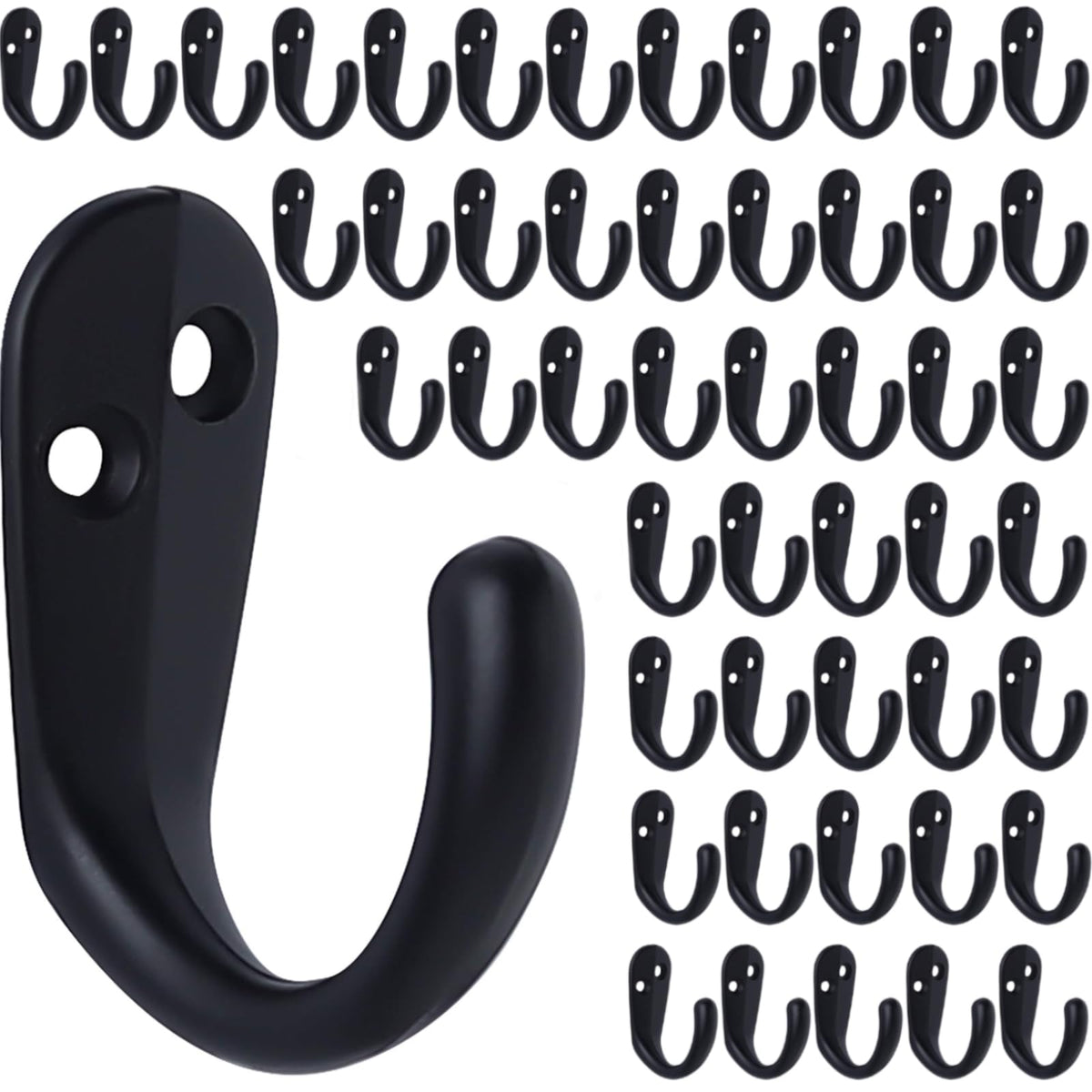 IBosins 15PCS Coat Hooks Wall Mounted Silvery Single Prong Robe Hook