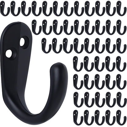 IBosins 15PCS Coat Hooks Wall Mounted Silvery Single Prong Robe Hook