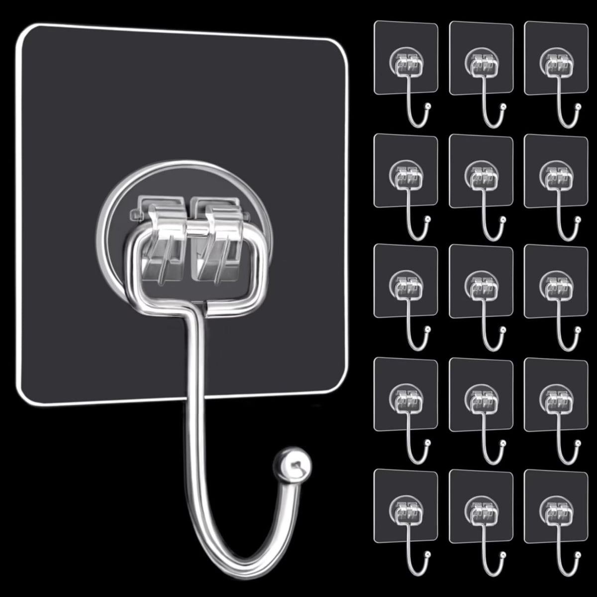 DKHDBD Adhesive Hooks 16 Pack 33lb Heavy Duty Waterproof