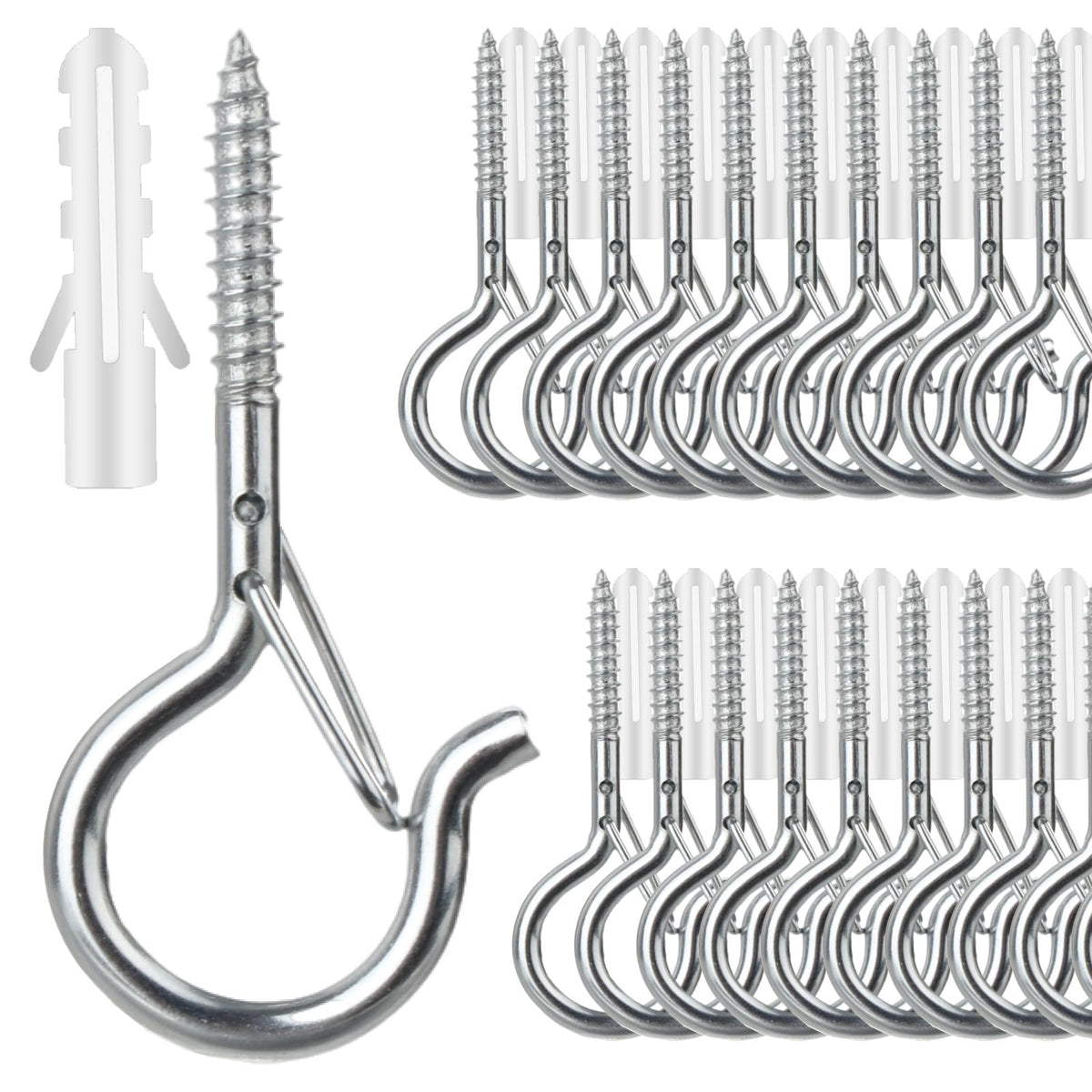25 PCS Screw Hooks for Outdoor String Lights, Q Hangers String Light Hooks
