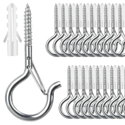 25 PCS Screw Hooks for Outdoor String Lights, Q Hangers String Light Hooks