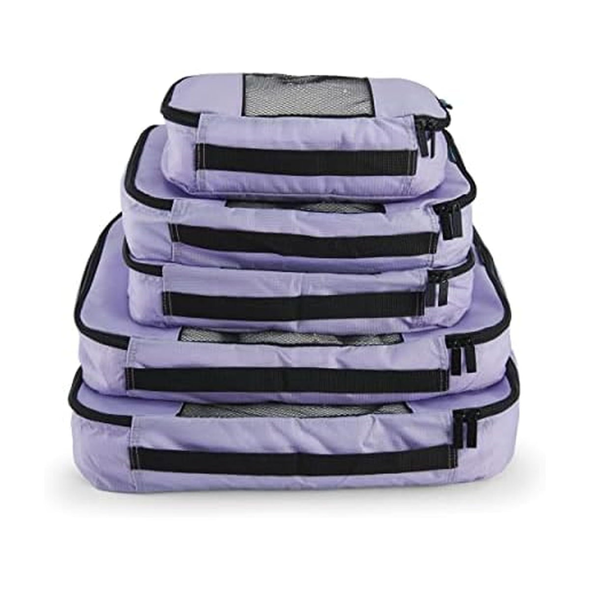 TravelWise Packing Cube System - Durable 5 Piece Weekender Plus Set (Black)