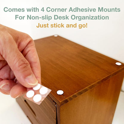 Single Drawer Desktop Storage Organizer in a Modern Wood Design (9.8”x6.9”x 2.8”) Wooden Stackable Drawer Unit - Single Monitor Riser (1-Pack)