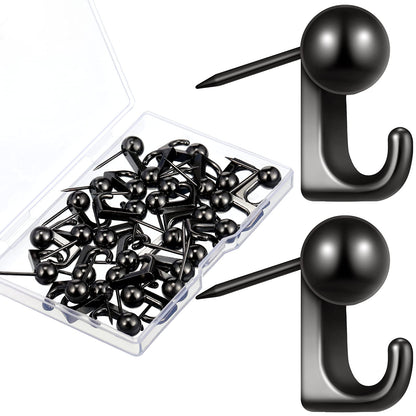 Jetec 30 Pcs Metal Push Pin Hangers Pin Wall Hook, Gold