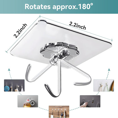 28 Pack Sticky Hooks for Hanging Heavy Duty, Wall Hooks Adhesive, Clear self Adhesive Hooks for Wall, Kitchen, Bathroom, Shower & Ceiling