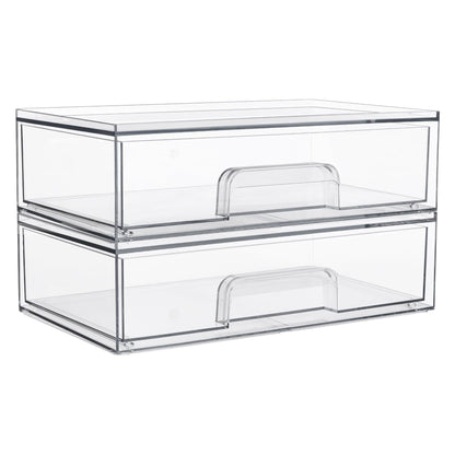 Vtopmart Black Small Stackable Storage Drawers for Cologne Organizer