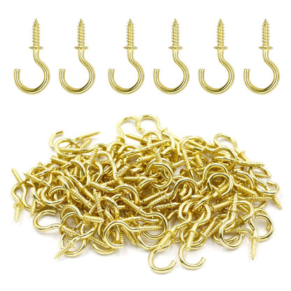 Biaungdo 1/2" Ceiling Cup Hooks, Gold, 100 Pcs