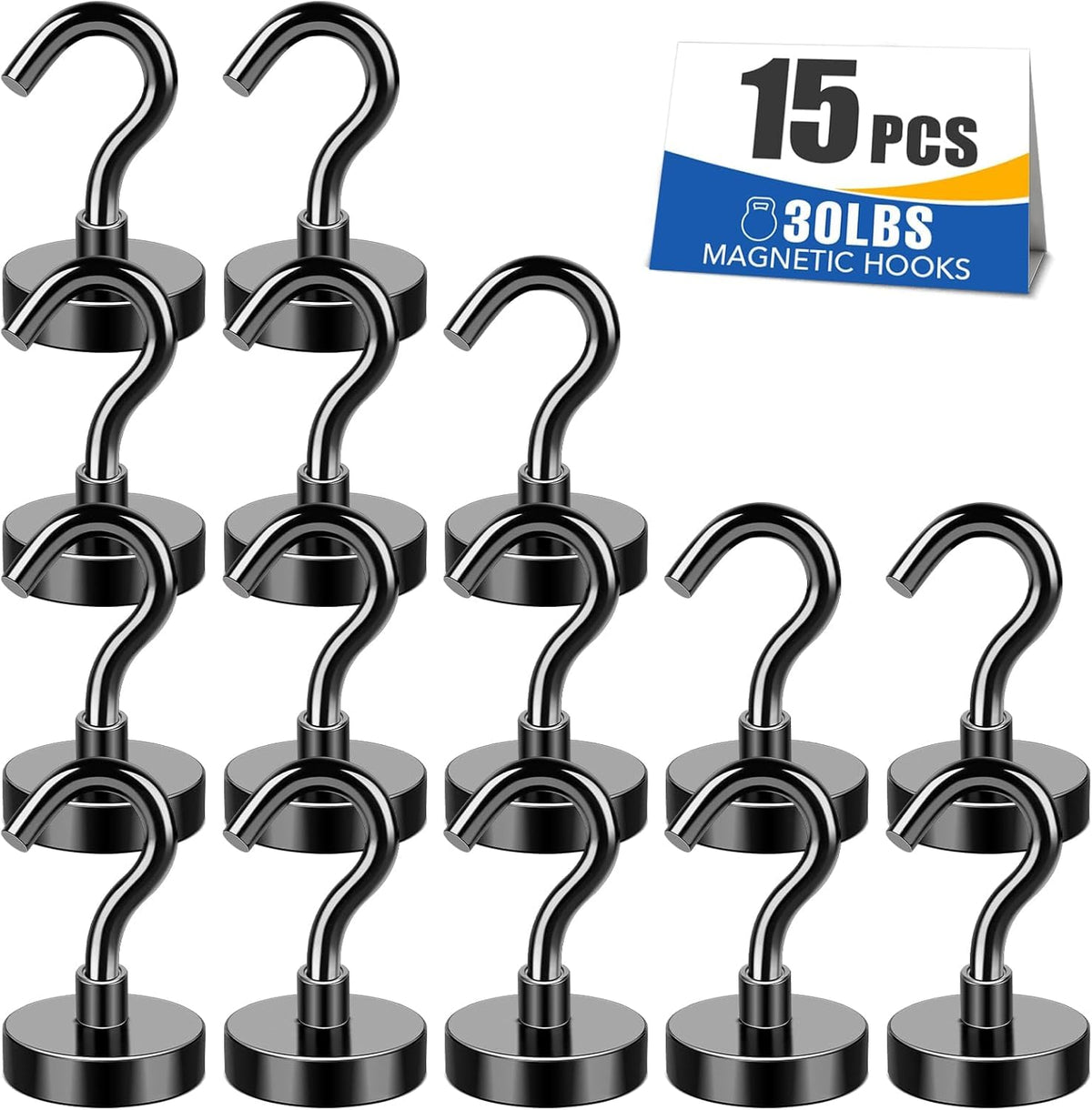 MIKEDE 80LBS Magnetic Hooks, Strong Cruise Cabin Ship Essentials Black
