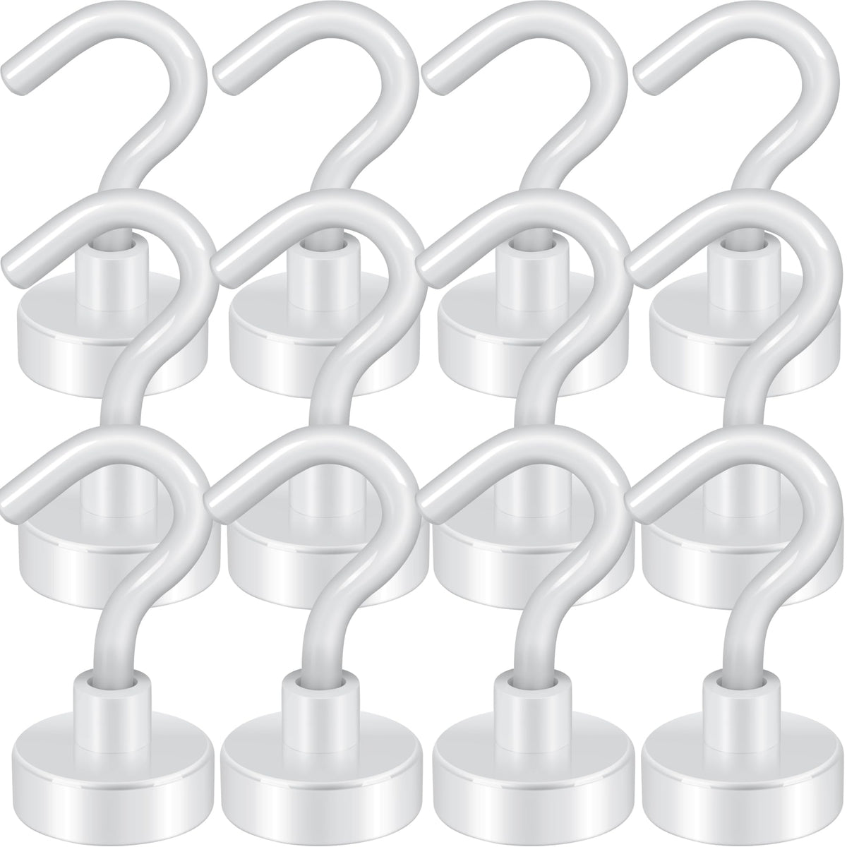 Neosmuk Magnetic Hooks, 30lb Heavy Duty, Silver, 10 Pack
