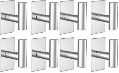 VAEHOLD Wall Towel Hooks, Heavy Duty Sticky Holder Waterproof Towel Hooks for Hanging Coat, Clothes, Closet Hook Wall Mount for Kitchen (Gold, 4 Pack)