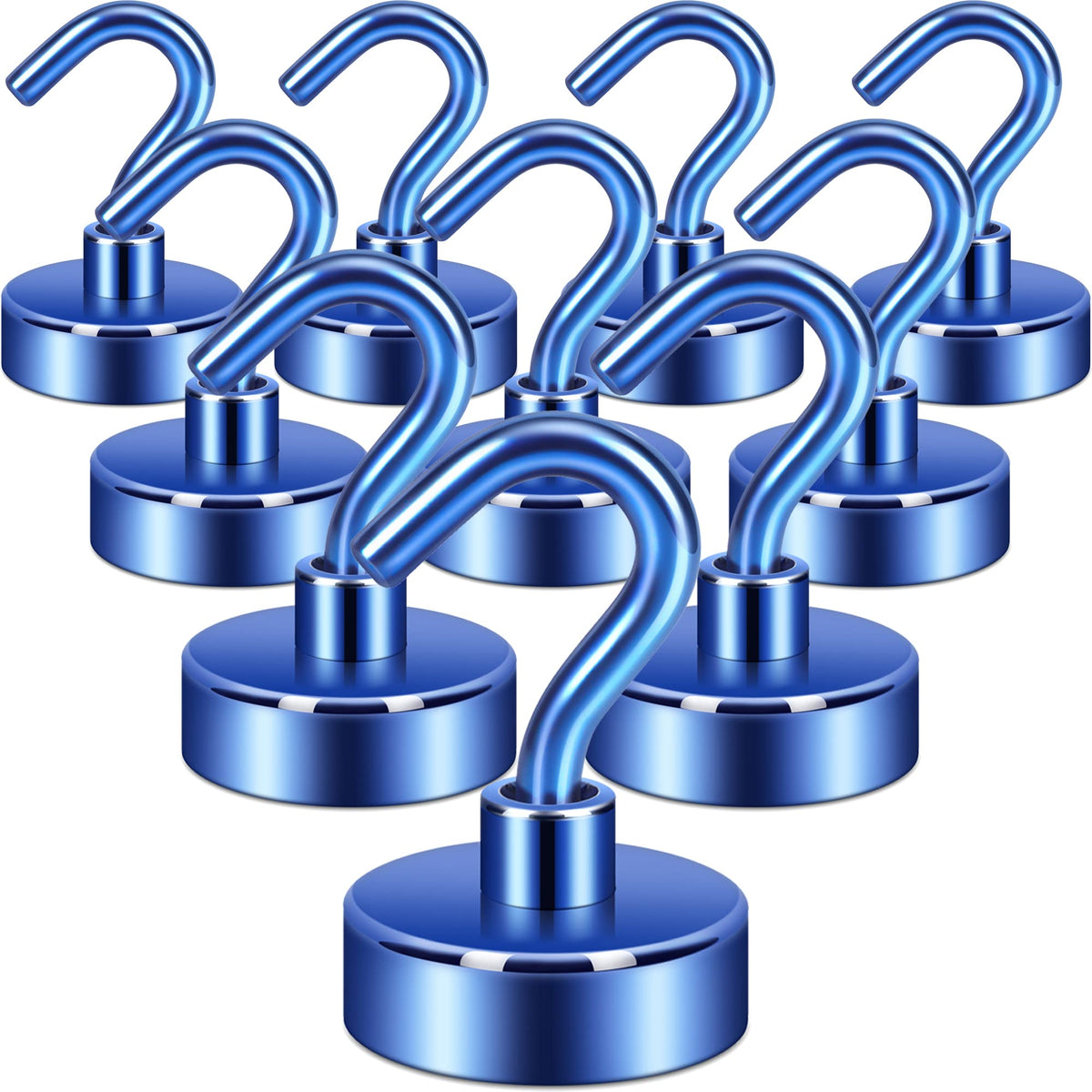 Neosmuk Magnetic Hooks, 30lb Heavy Duty, Silver, 10 Pack