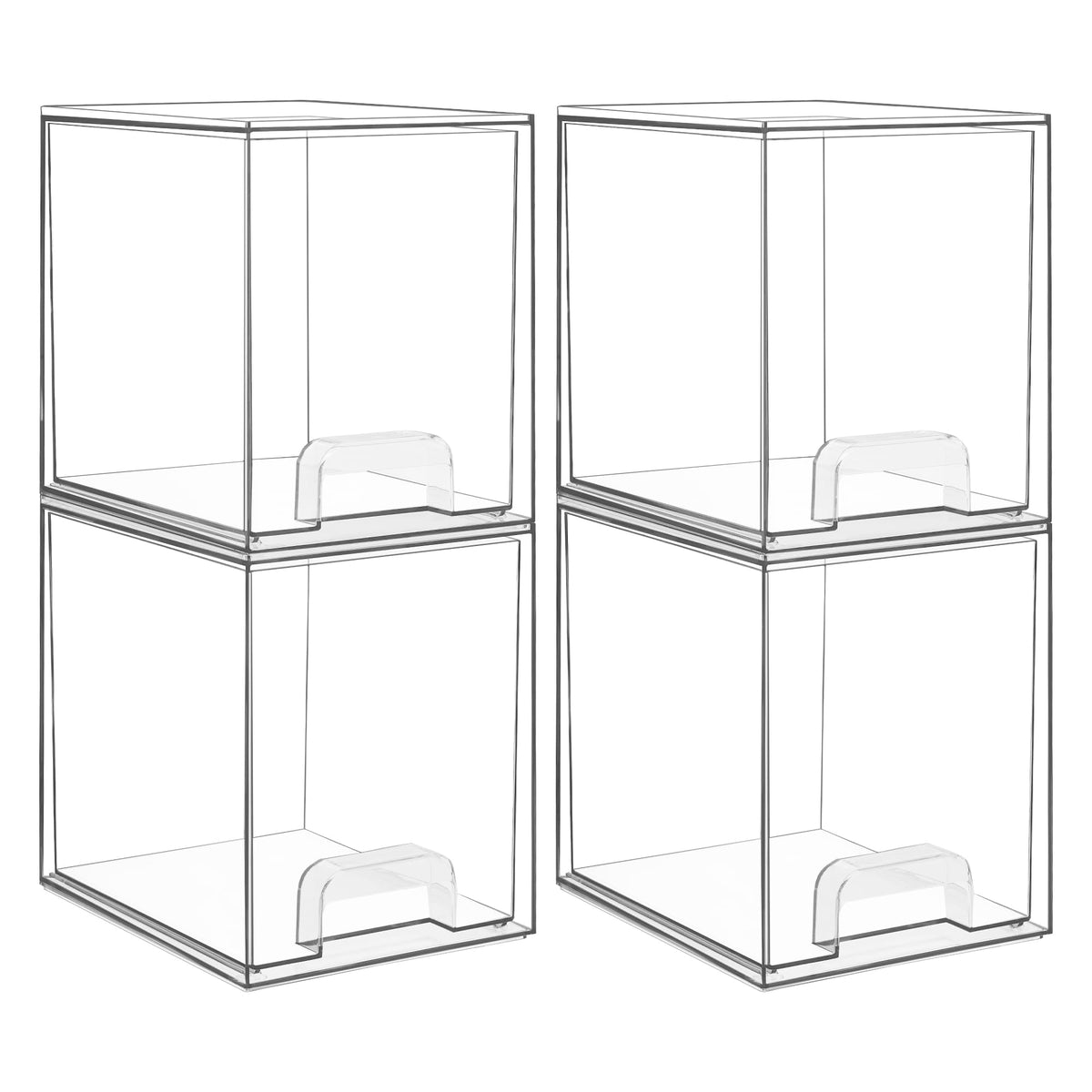 Vtopmart Black Small Stackable Storage Drawers for Cologne Organizer